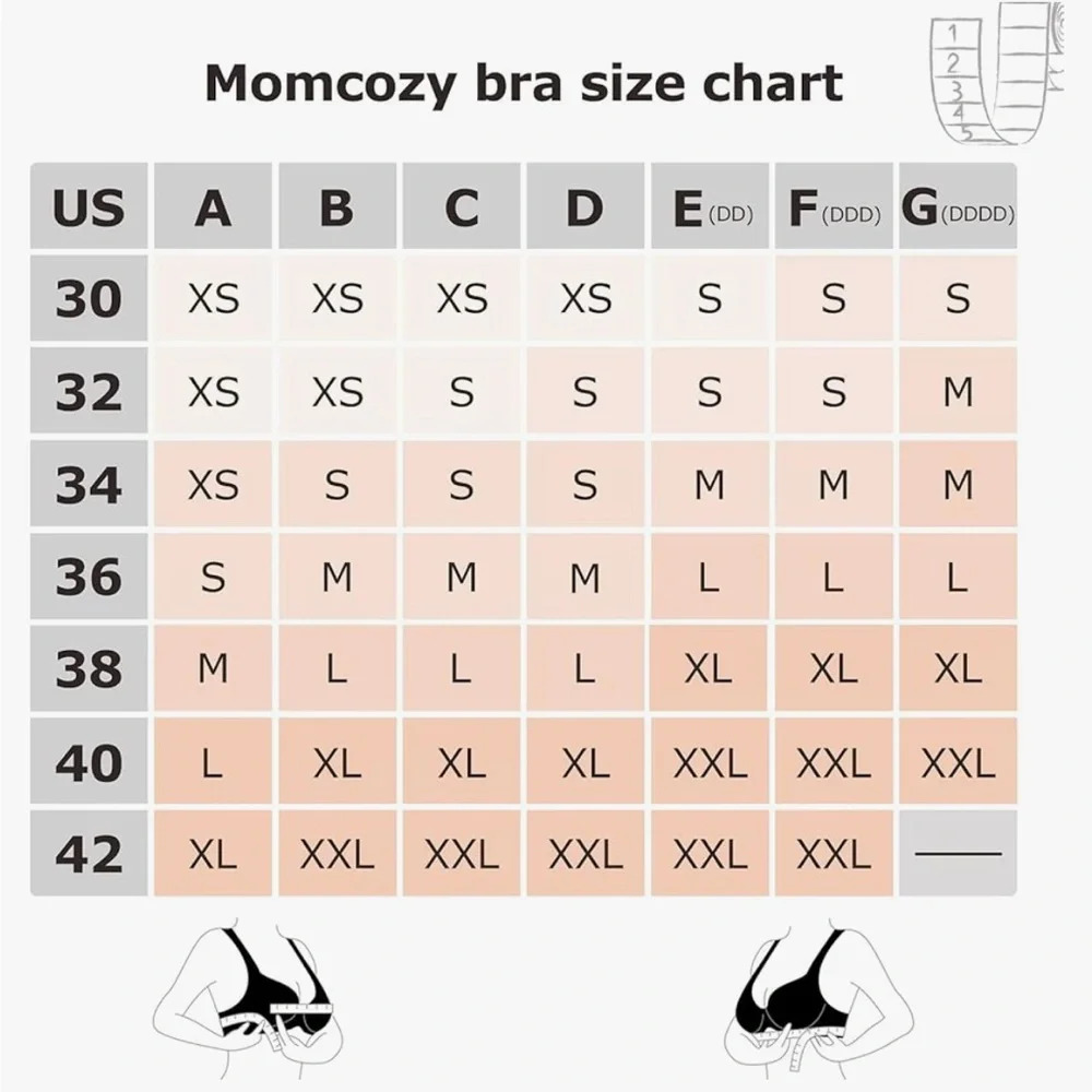 Sz M(38) Momcozy Hands Free Pumping Bra,breast pump compartment black nursing - Picture 9 of 12